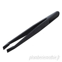 Cikuso Outil manuel plastique Noir Pince a epiler plat pointe anti-statiques B07KXF6MD7